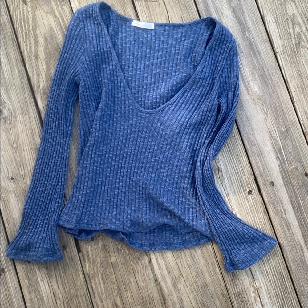 Honey Punch Scoop-neck Ribbed Sweater size Large